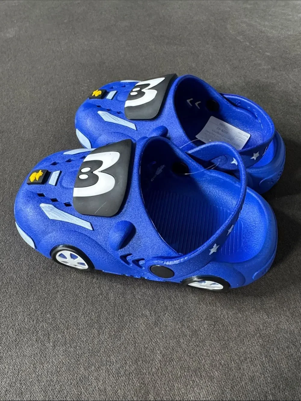 Kids Blue Car Character Slip-On Clogs EU 27-28  U.S. 10-11 NEW